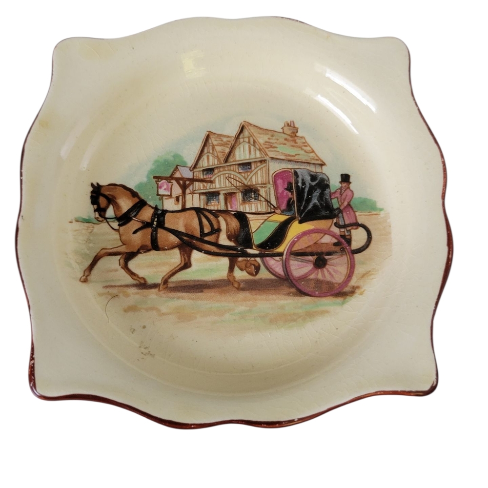 1940's ROYAL WINTON GRIMWADES HORSE & CARRIAGE PIN TRINKET DISH